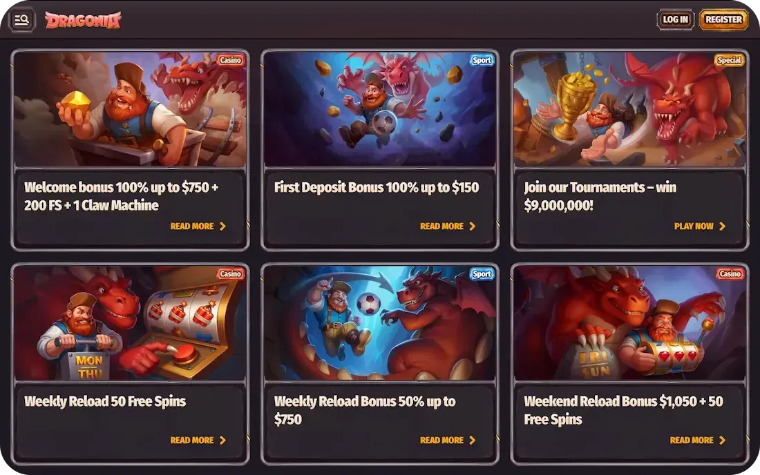 dragonia casino bonus all