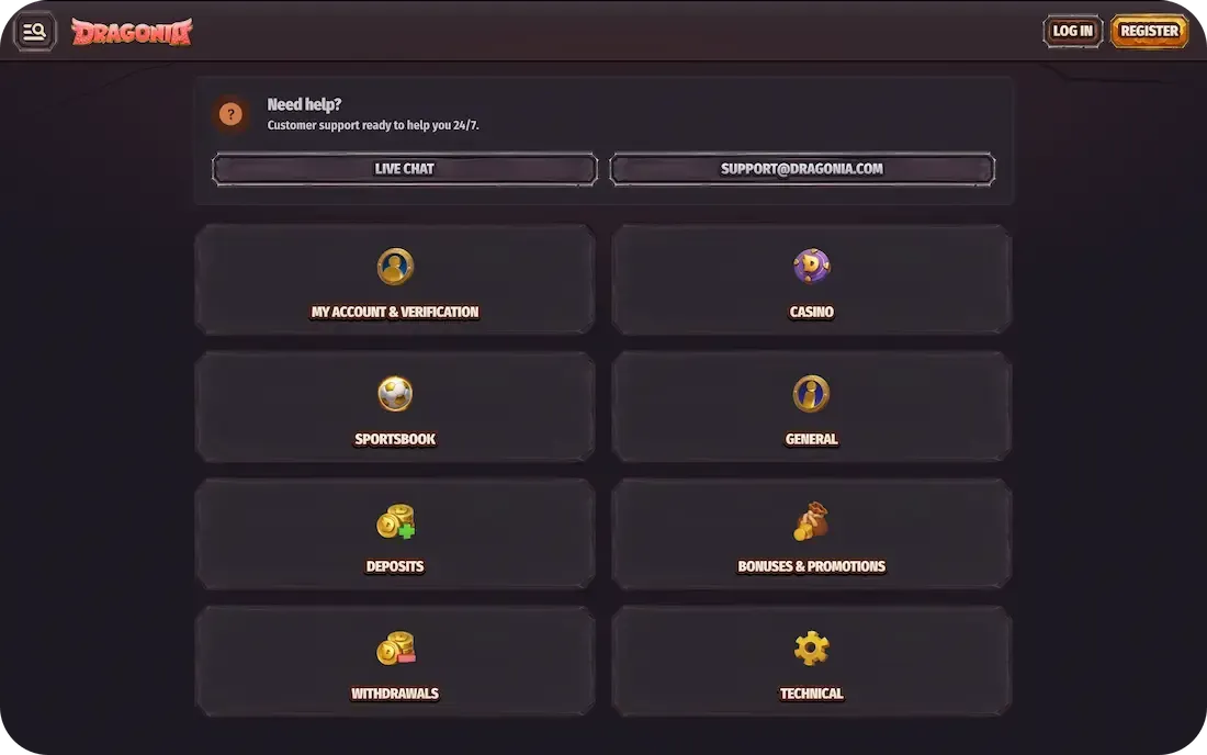 dragonia casino faq