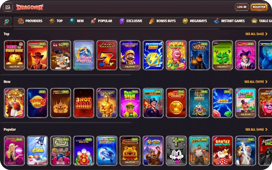 dragonia casino games