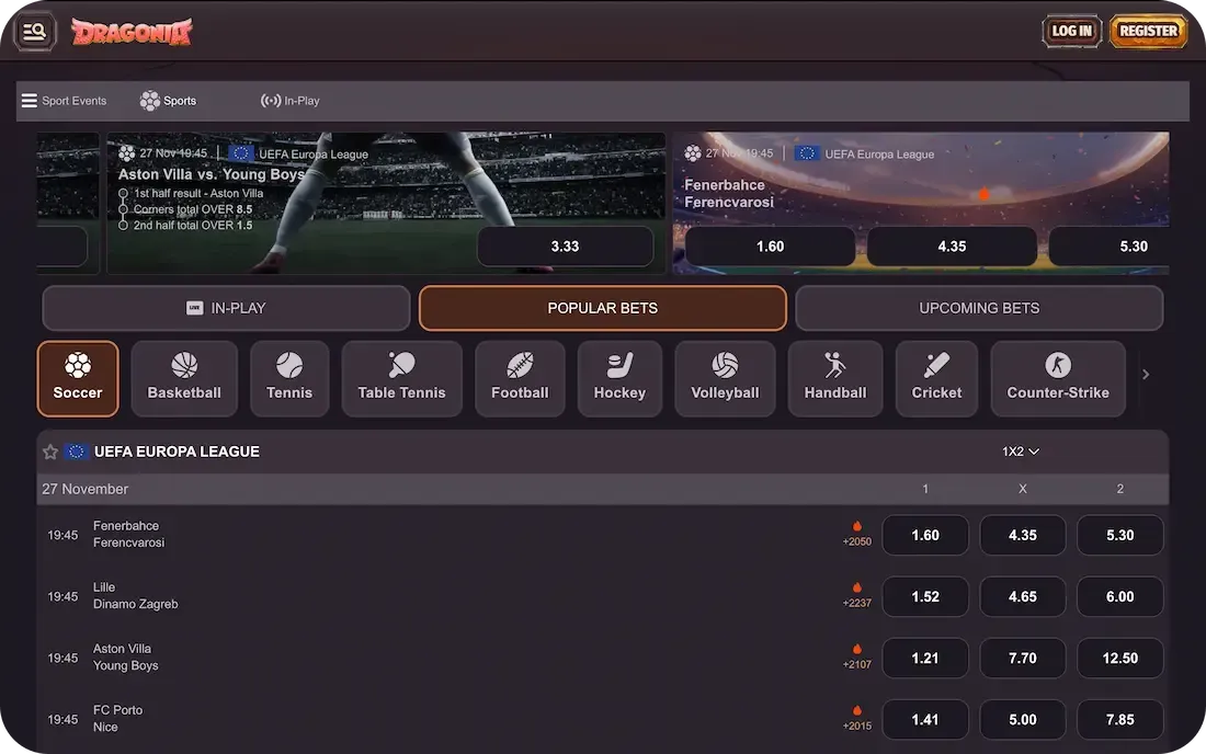 dragonia casino sport